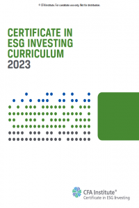 Certificate in ESG Investing Curriculum 2023 CFA Institute
