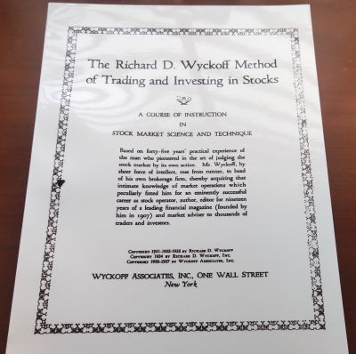 The Richard D Wyckoff Method of Trading and Investing in Stocks